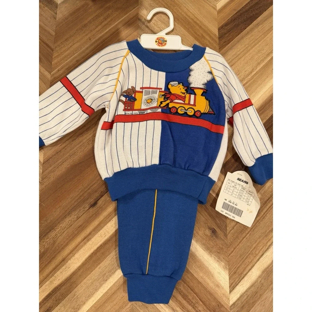 VTG NWT Deadstock Winnie The Pooh 2 Piece Set Sears Made In Hong Kong 12 Months
